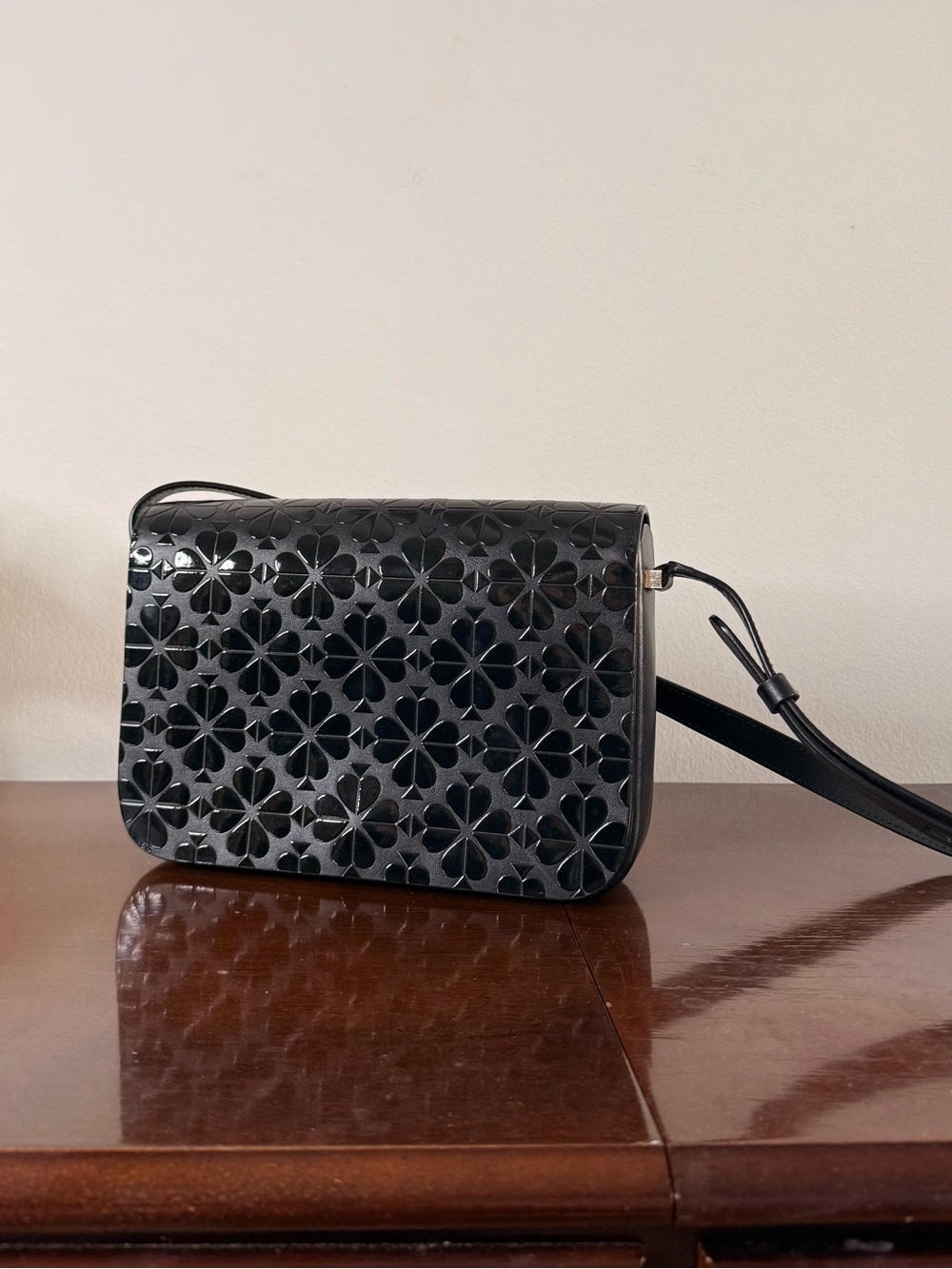 Kate Spade Black Floral Laser-Cut Crossbody Bag